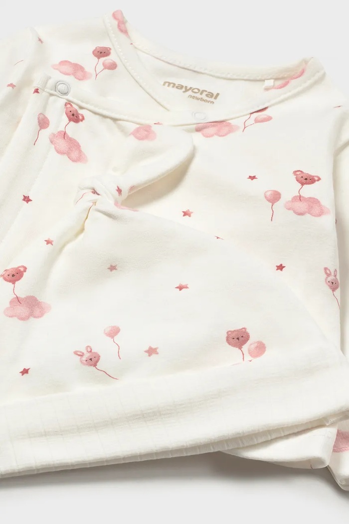 Хлопчик Mayoral Newborn Комплект для немовлят бавовняний з еластаном 2517.1A.Newborn.9BY2 рожевий