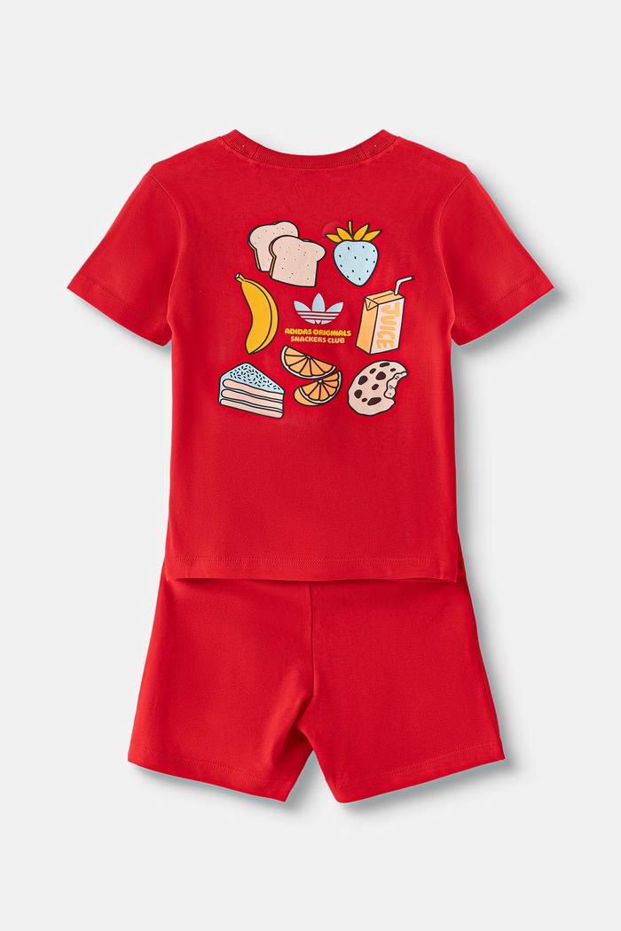 adidas Originals komplet dziecięcy bawełniany LH4728 czerwony AW26