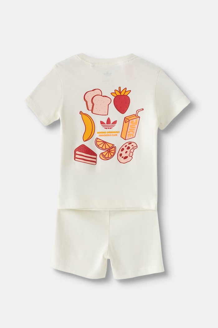 adidas Originals komplet dziecięcy bawełniany LH4727 beżowy AW26