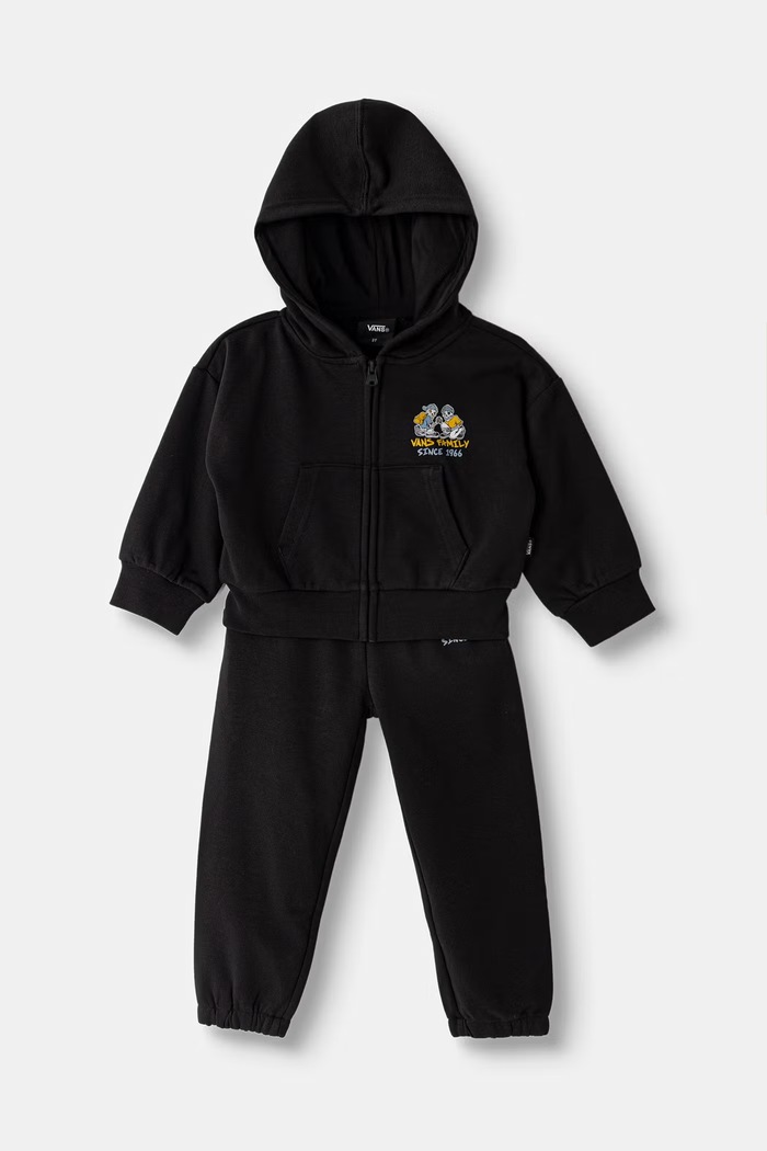Vans komplet dresowy dziecięcy z bawełną Checker Bros FZ Set czarny VN0011V2BLK1