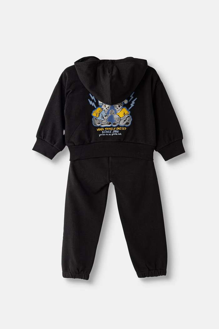 Vans komplet dresowy dziecięcy z bawełną Checker Bros FZ Set VN0011V2BLK1 czarny AW26