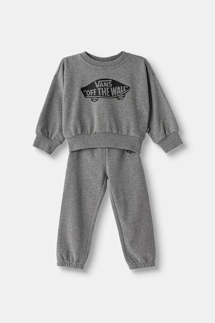 Vans dres dziecięcy z bawełną Double Standard Crew Set szary VN0011V102F1