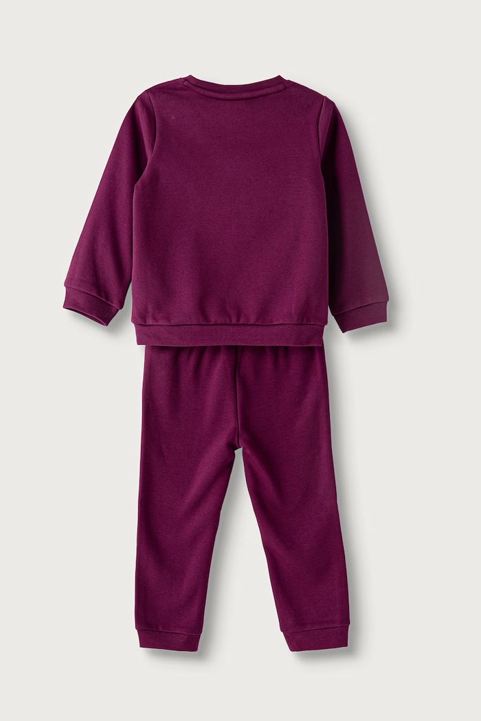 Puma komplet dresowy dziecięcy z bawełną MINICATS ESS Crew Set FL INF 686280.9BY2 fioletowy AW26