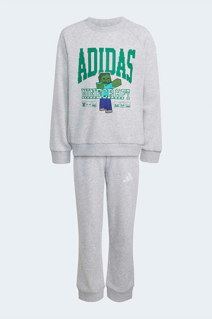 adidas tepláková detská s bavlnou MINECRAFT KS9036 sivá AW26