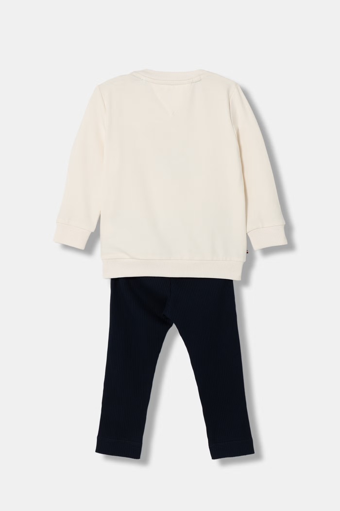 Chłopiec Tommy Hilfiger komplet niemowlęcy z bawełną KN0KN02277.9BY2 biały