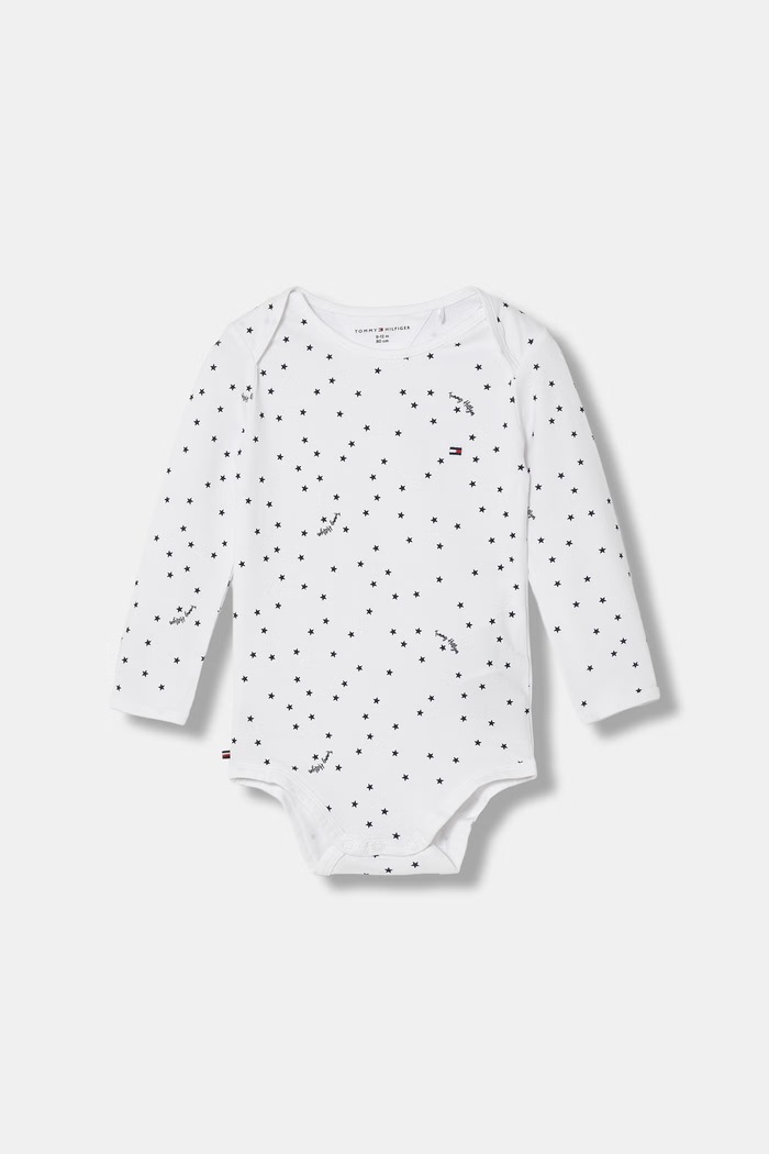 Tommy Hilfiger komplet niemowlęcy z bawełną biały KN0KN02277.9BY2