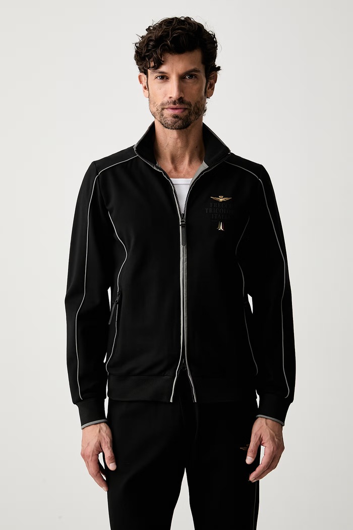 Aeronautica Militare dres męski z wiskozą TF0125UF00691 czarny AW26