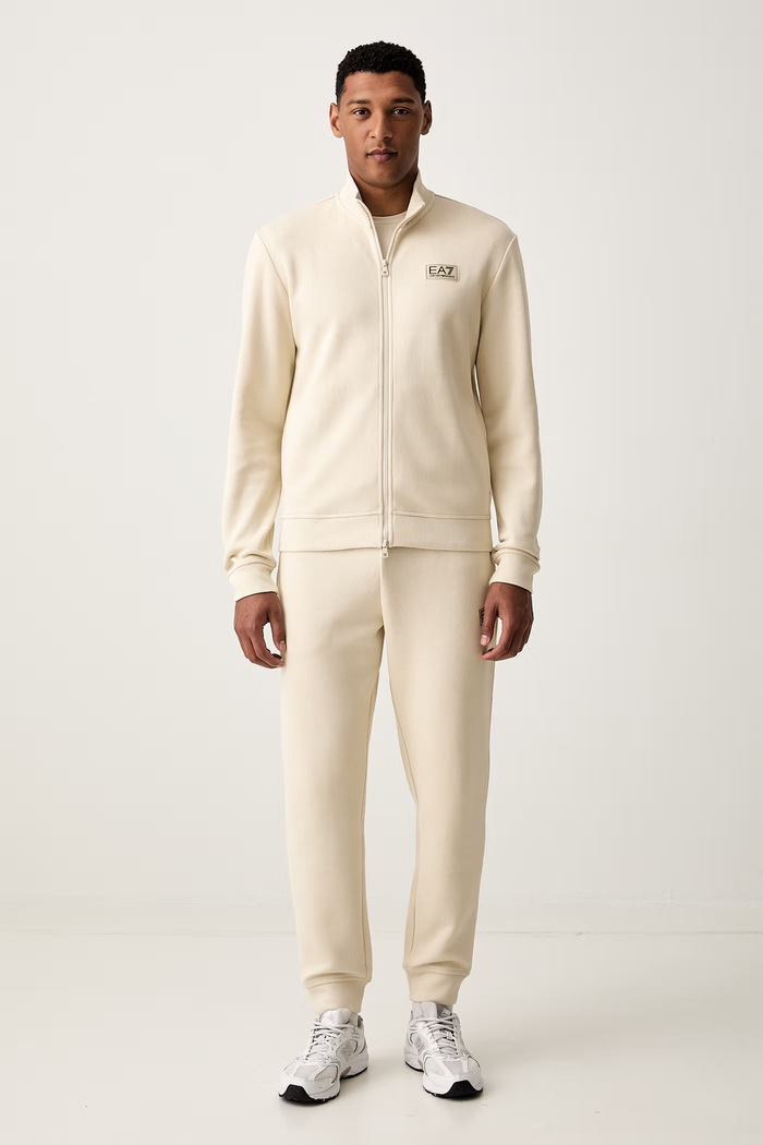 EA7 Emporio Armani komplet dresowy męski bawełniany beżowy AF21822.7M002236