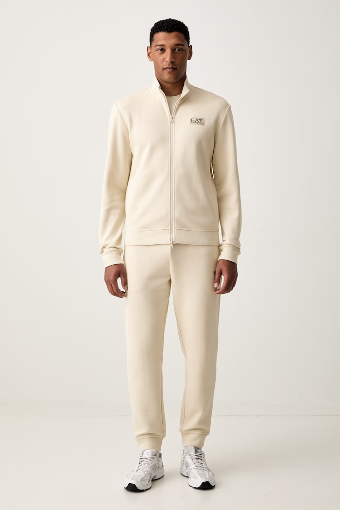 EA7 Emporio Armani komplet dresowy męski bawełniany beżowy AF21822.7M002236