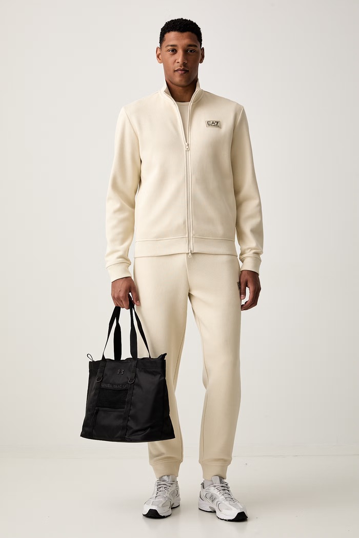 EA7 Emporio Armani komplet dresowy męski bawełniany AF21822.7M002236 beżowy AW26