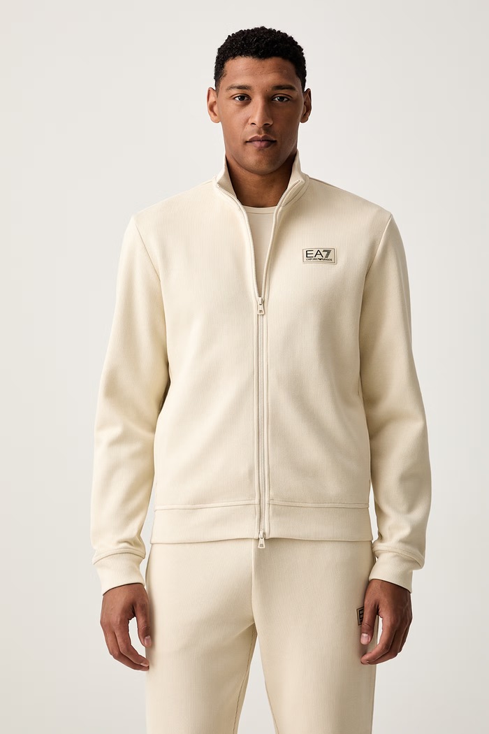 Odzież EA7 Emporio Armani komplet dresowy męski bawełniany AF21822.7M002236 beżowy