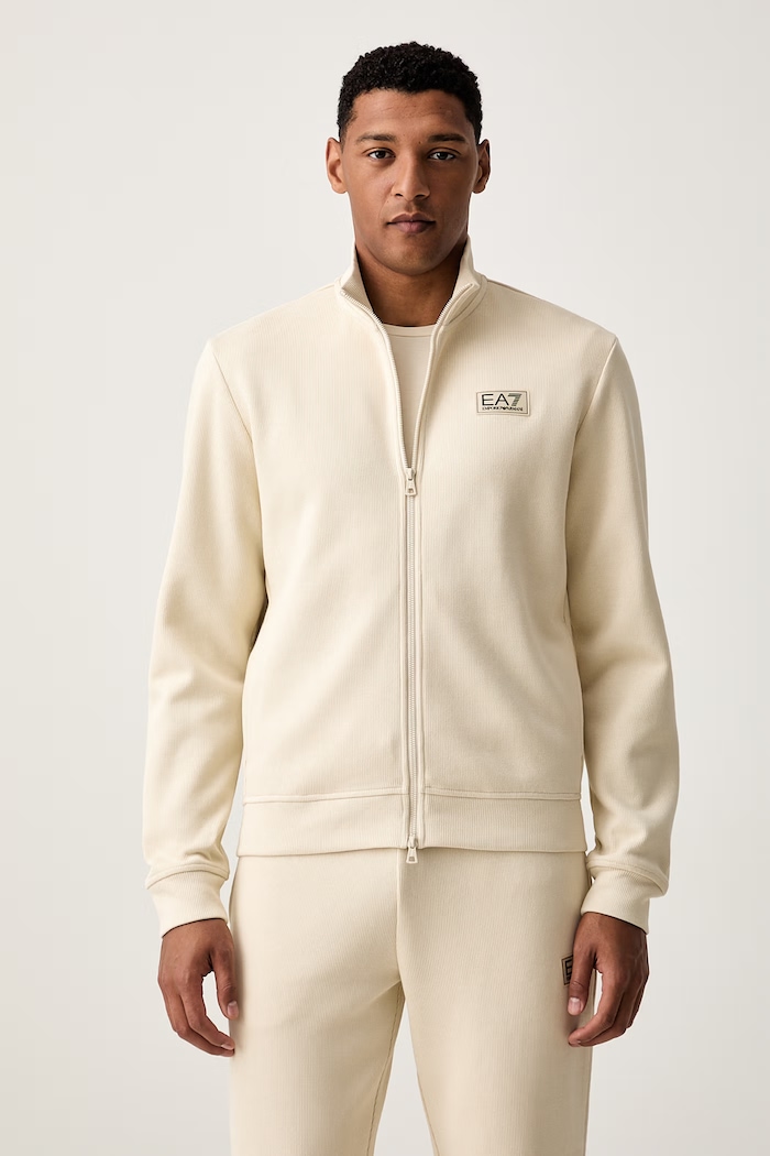 Odzież EA7 Emporio Armani komplet dresowy męski bawełniany AF21822.7M002236 beżowy