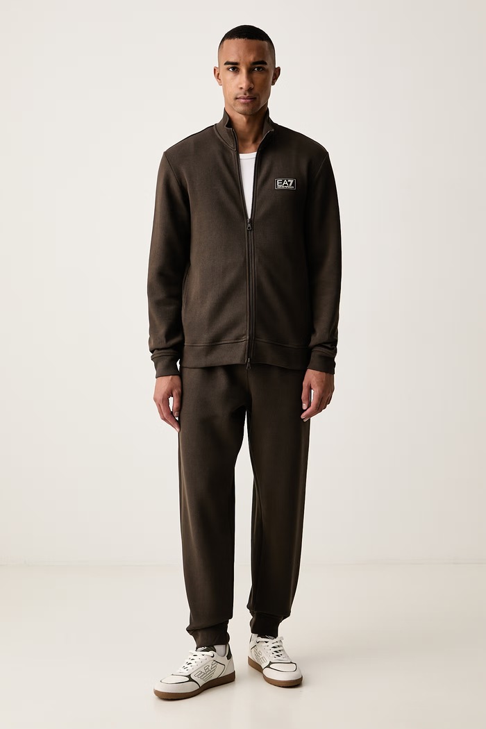 EA7 Emporio Armani σετ φόρμας ανδρικό βαμβακερό καφέ AF21822.7M002236