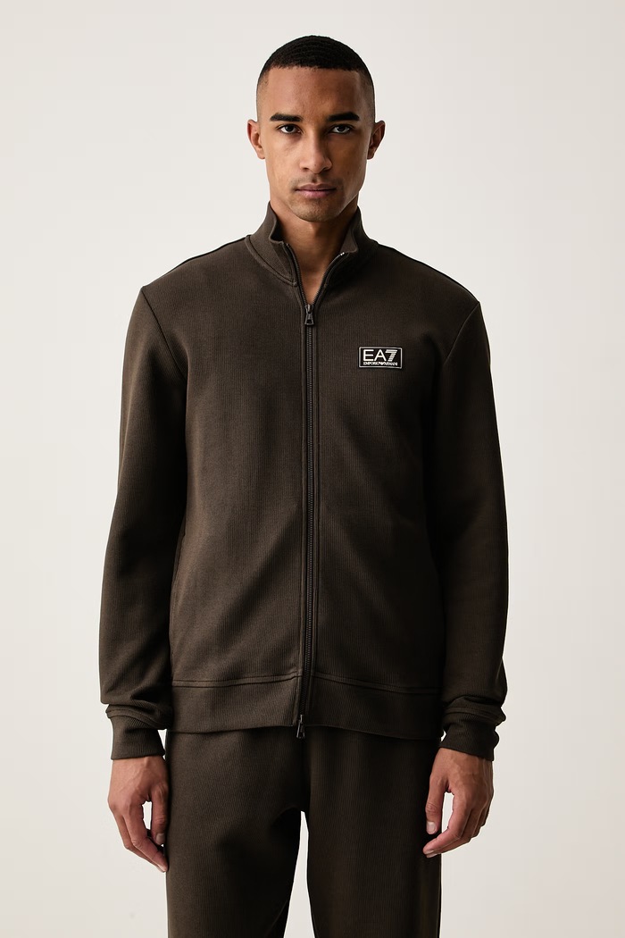 EA7 Emporio Armani σετ φόρμας ανδρικό βαμβακερό καφέ AF21822.7M002236