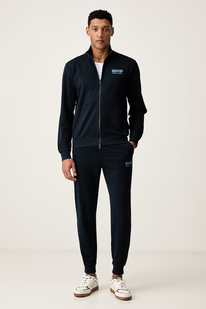 EA7 Emporio Armani Komplet dresowy męski bawełniany granatowy AF13512.7M002424
