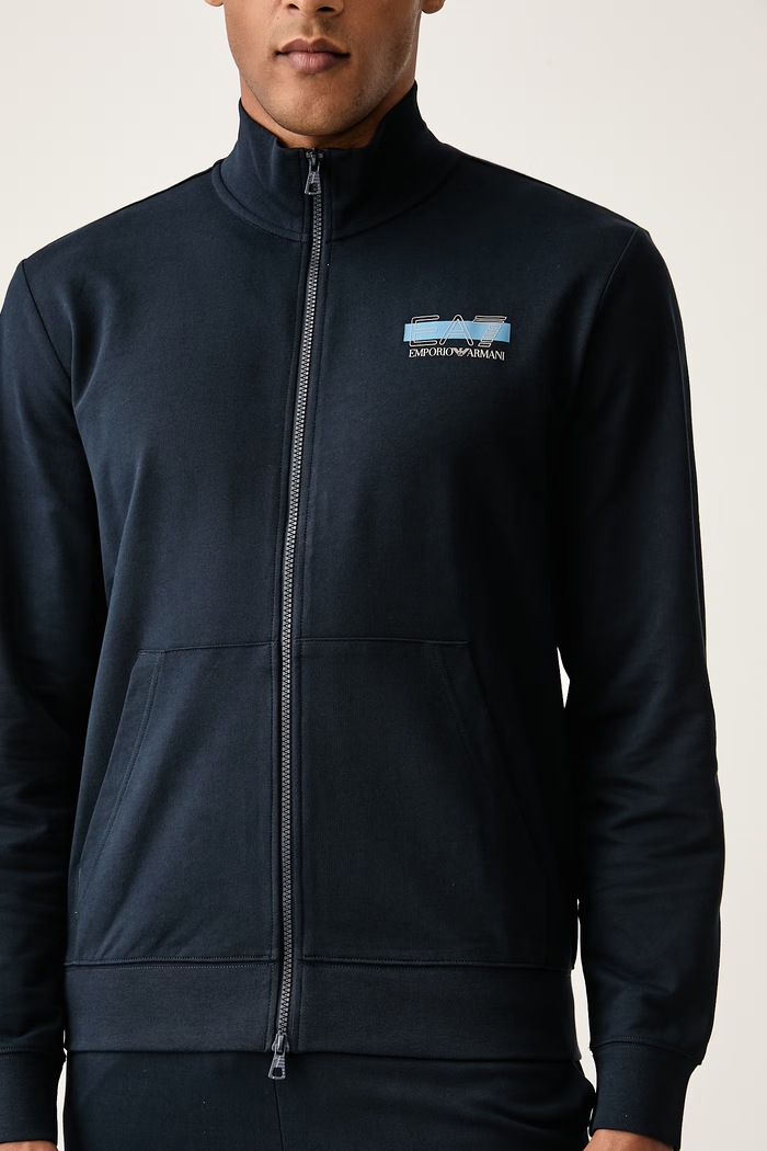 Komplet dresowy męski bawełniany EA7 Emporio Armani granatowy AF13512.7M002424