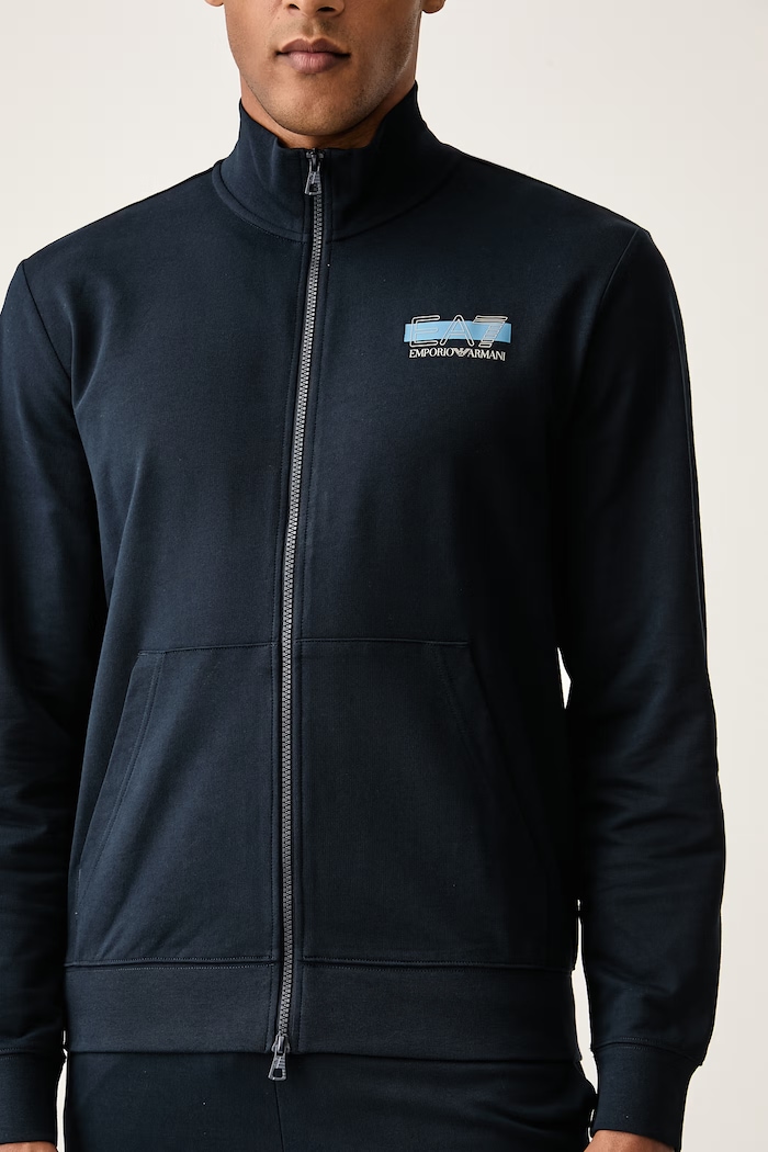 Komplet dresowy męski bawełniany EA7 Emporio Armani granatowy AF13512.7M002424