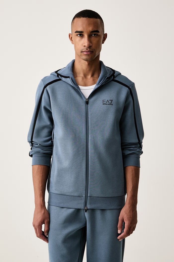 Komplet dresowy męski z bawełną EA7 Emporio Armani AF20845.7M002520 niebieski