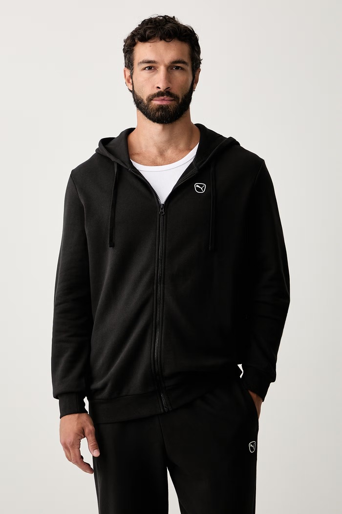 Puma komplet dresowy męski bawełniany Essentials Elevated 695216 czarny AW26