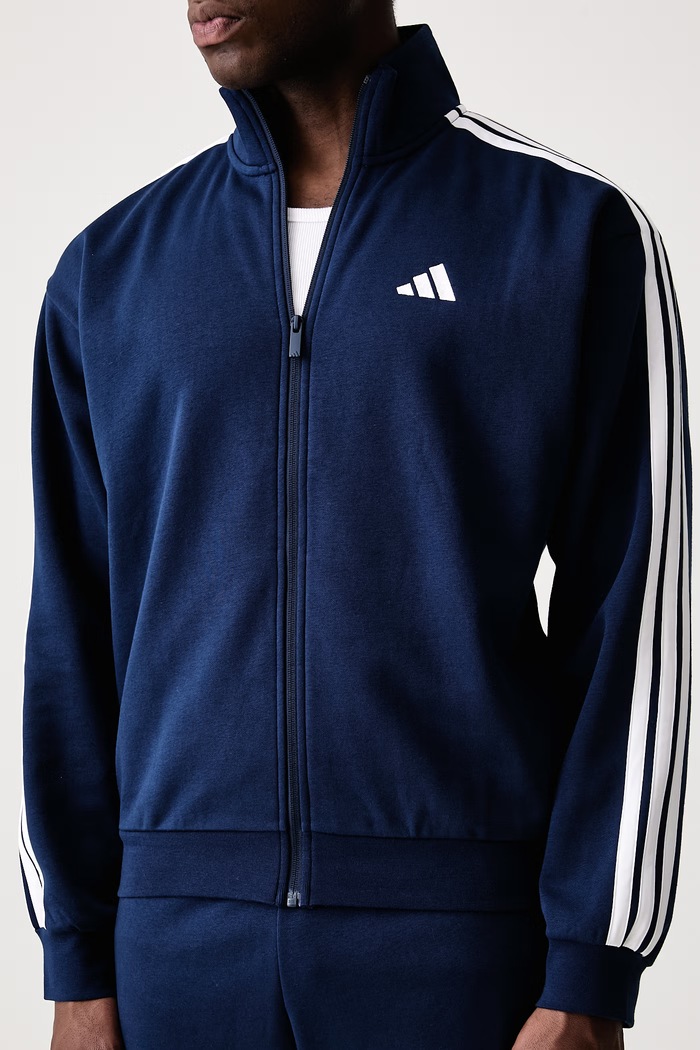 Komplet dresowy męski z bawełną Three Stripes adidas niebieski KY2283