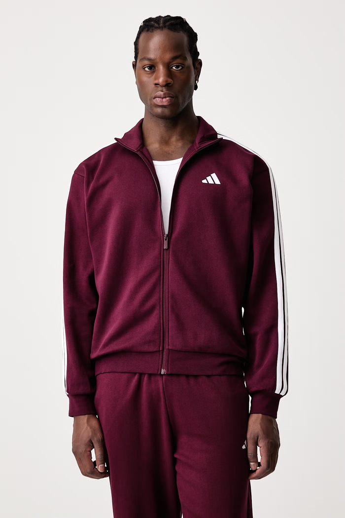 Odzież adidas Komplet dresowy męski z bawełną Three Stripes KY2282 bordowy