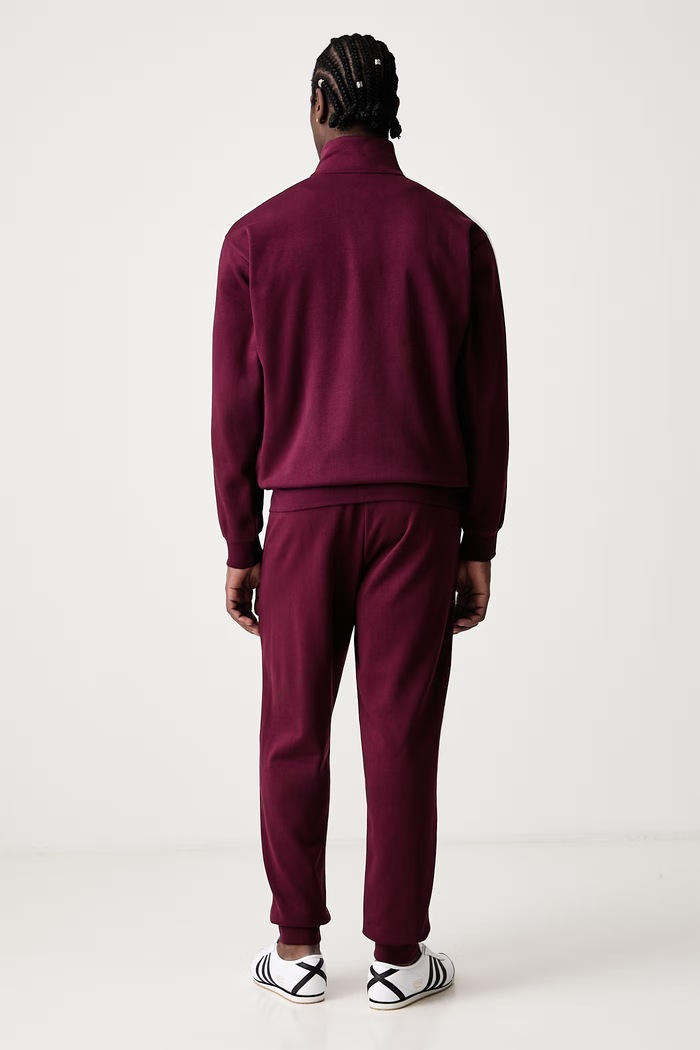 Komplet dresowy męski z bawełną Three Stripes adidas bordowy KY2282