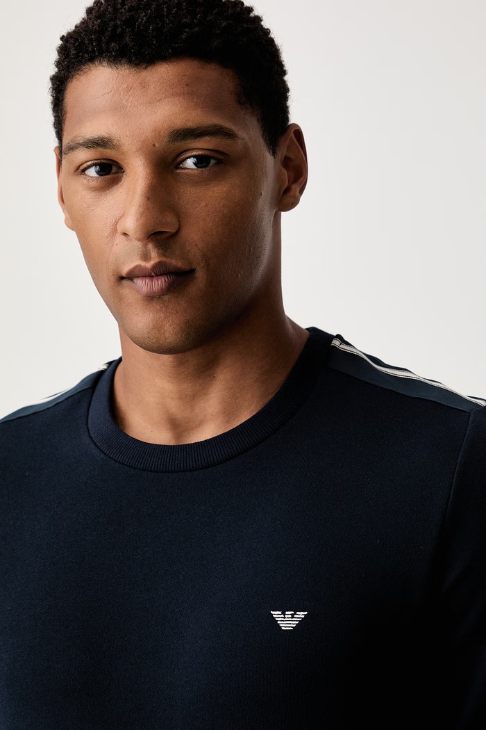 Emporio Armani Underwear komplet lounge męski z bawełną EM001922.AF25024 granatowy