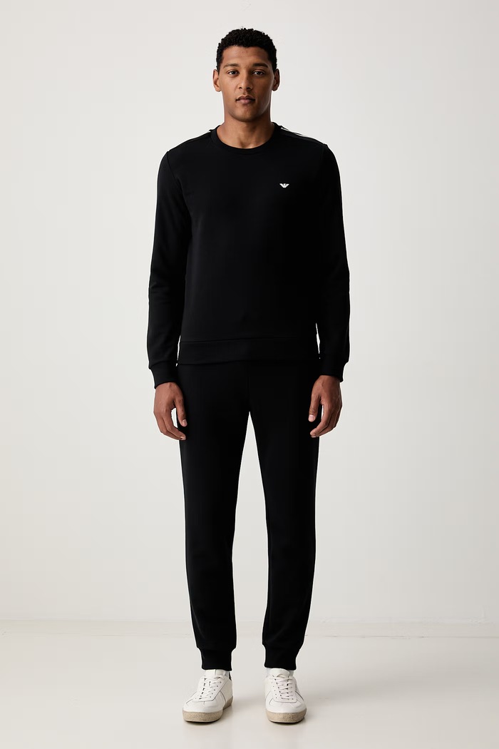 Emporio Armani Underwear komplet lounge męski z bawełną czarny EM001922.AF25024