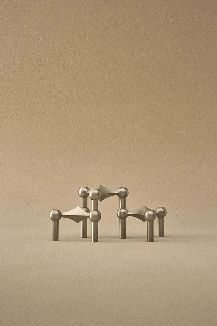 Stoff Nagel Zestaw świeczników dekoracyjny z metalu 9134 srebrny AW26