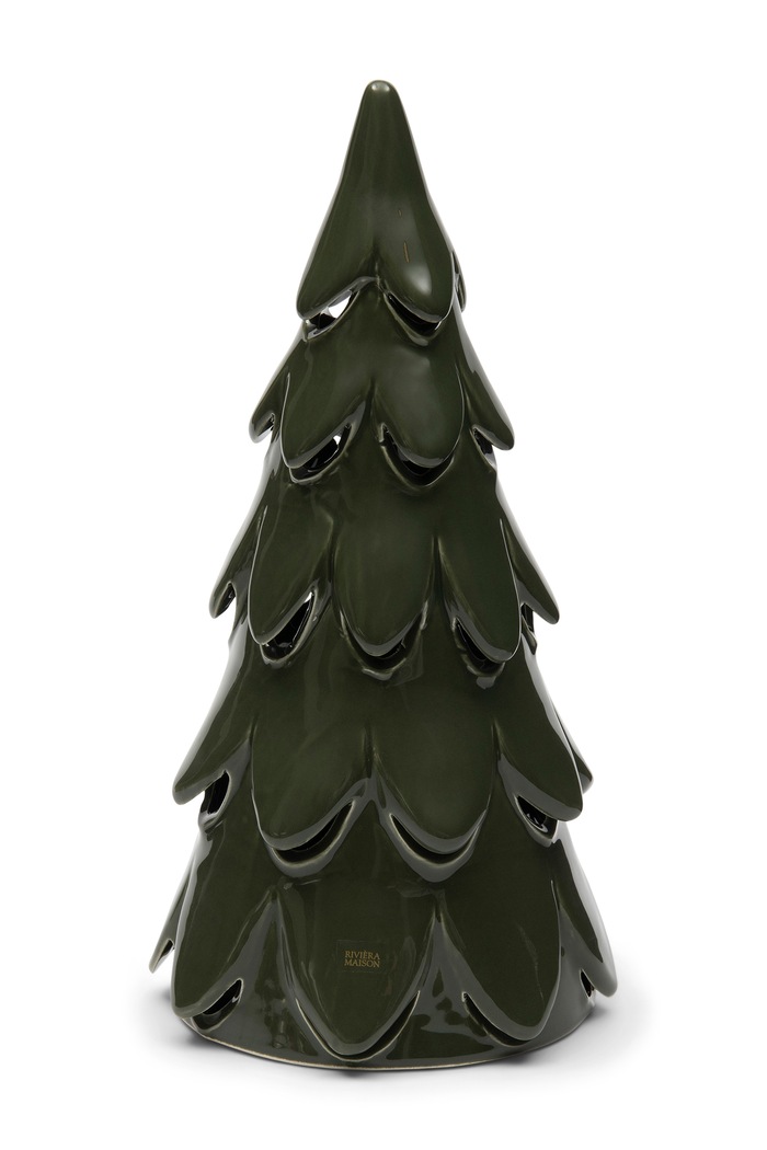 Riviera Maison Dekoracja LED świąteczna z ceramiki 30 cm zielony 582740