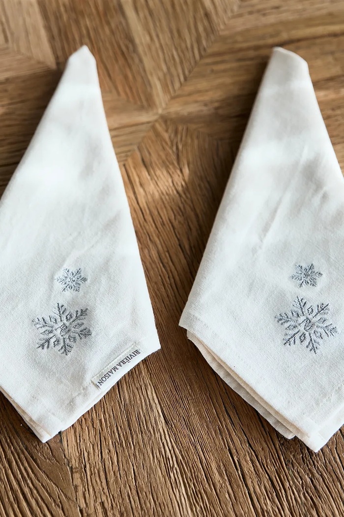 Riviera Maison Zestaw serwetek świątecznych bawełnianych 2-pack 27 x 27 cm 591590 biały AW26