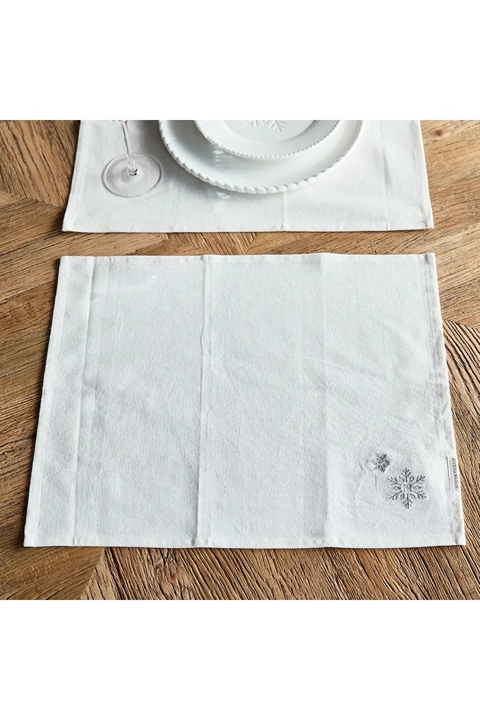 Riviera Maison Zestaw podkładek świątecznych bawełnianych 2-pack 45 x 35 cm 591610 biały AW26
