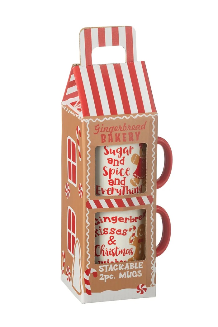 J-Line Zestaw kubków świątecznych z ceramiki 2-pack 48858 multicolor AW26