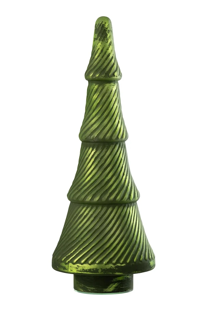 J-Line Choinka dekoracyjna ze szkła barwionego 16 x 41 cm zielony 55064
