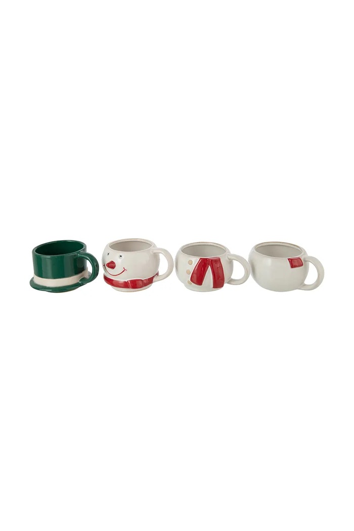 Lifestyle J-Line Zestaw do świąteczny z kamionki 4-pack 13 x 23 cm 55516 multicolor