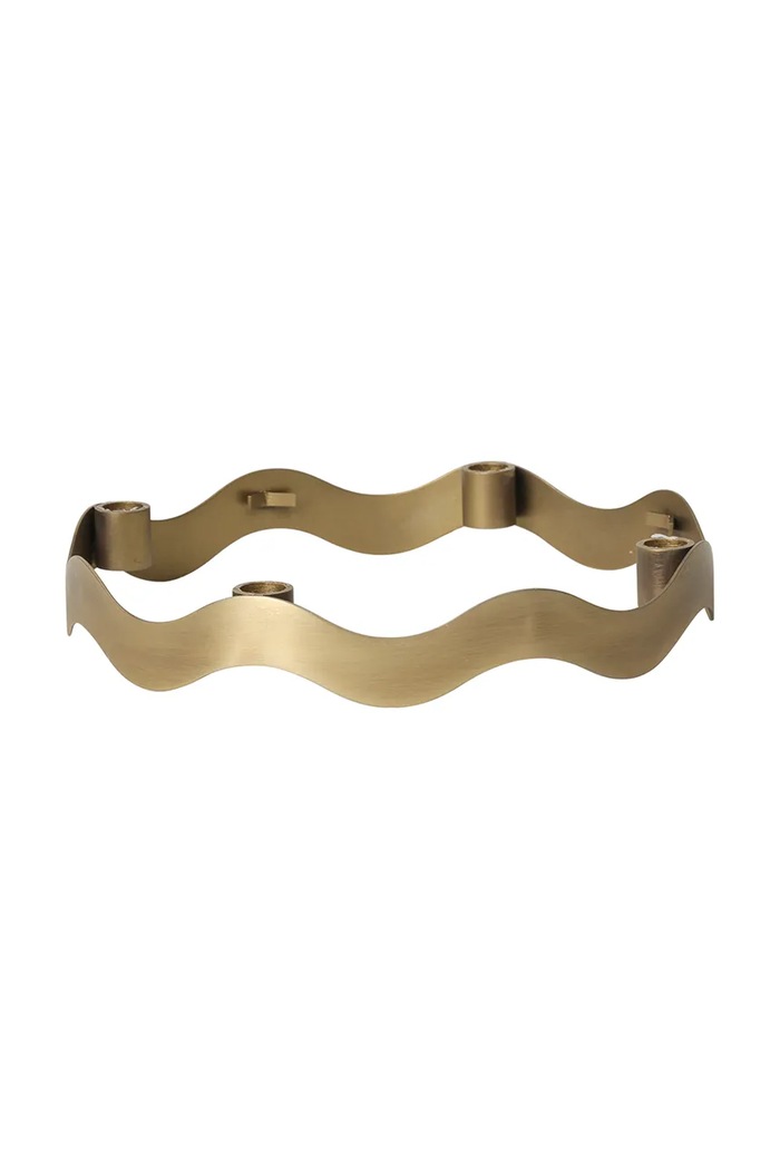 Broste Copenhagen Świecznik świąteczny z żelaza 18 x 2,8 cm żółty 71177745