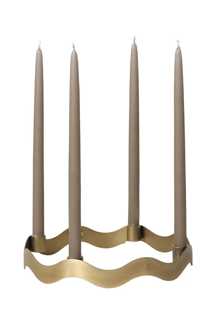 Broste Copenhagen Świecznik świąteczny z żelaza 18 x 2,8 cm 71177745 żółty AW26
