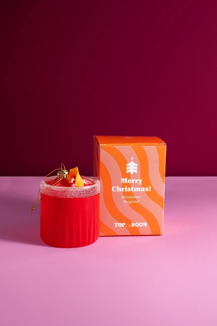 Lifestyle YUP in de BOOM Zawieszka choinkowa ze szkła YUPNEGRONI pomarańczowy