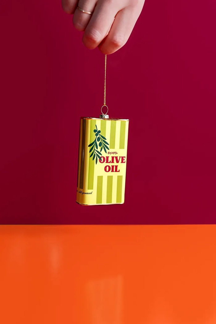 YUP in de BOOM Zawieszka choinkowa ze szkła YUPOLIVEOIL żółty AW26