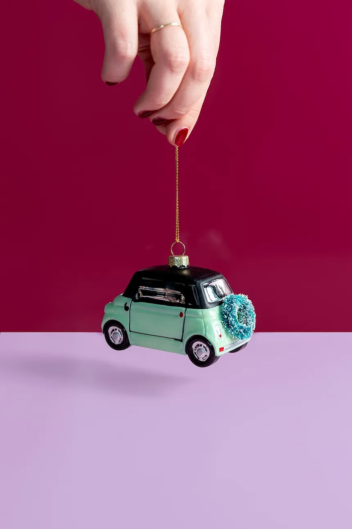YUP in de BOOM Zawieszka choinkowa ze szkła YUPCITYCARGREEN zielony AW26