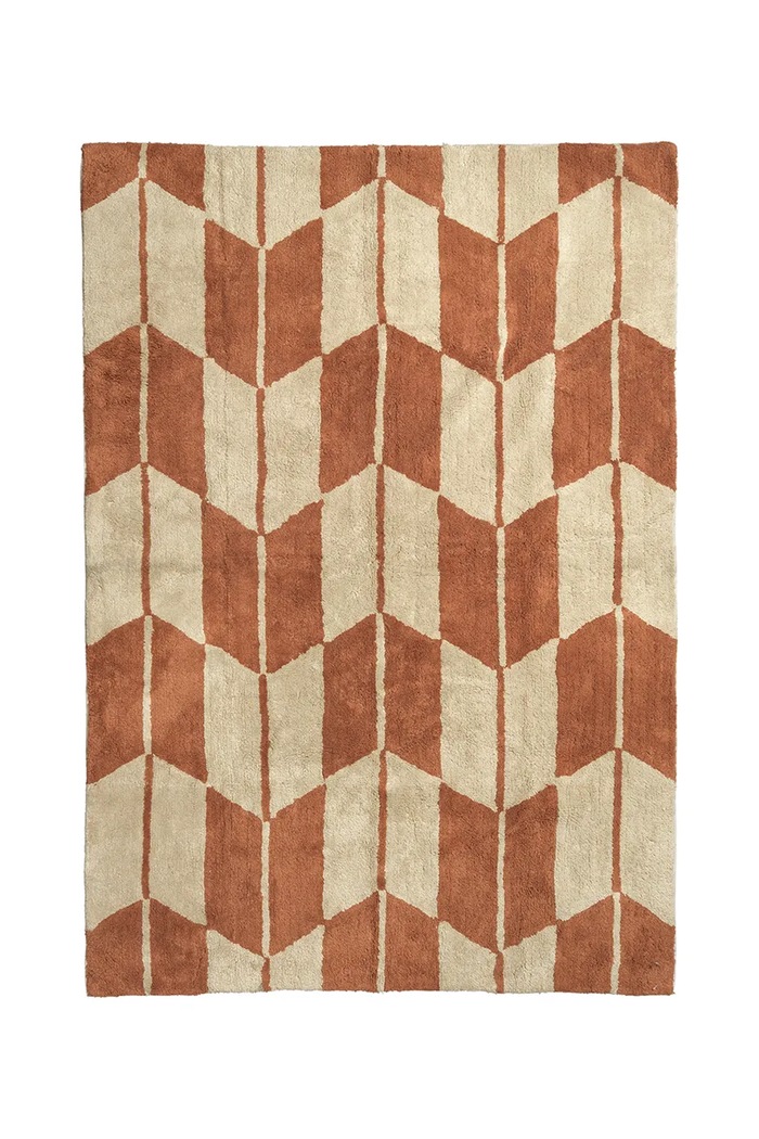 Broste Copenhagen Dywan podłogowy bawełniany 140 x 200 cm pomarańczowy 71110415