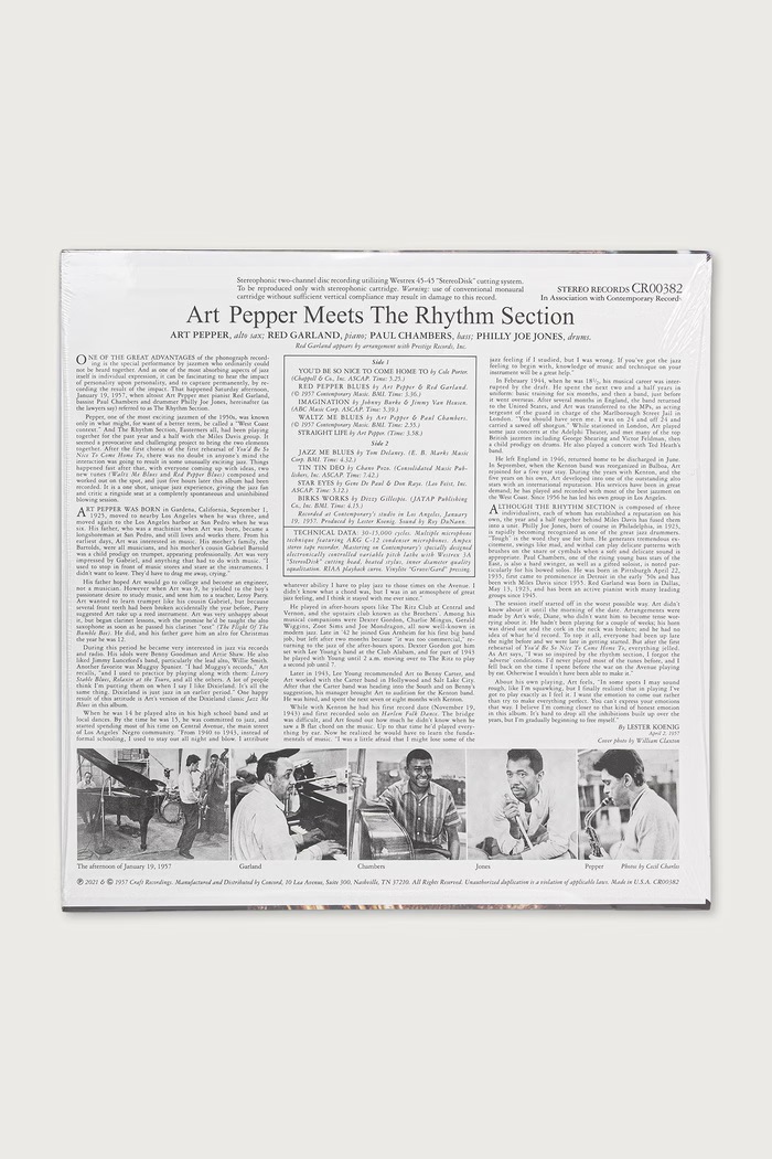 Black Moon ART PEPPER MEETS THE RHYTHM SECTION / ACOUSTIC SOUNDS ART.PEPPER чорний AW26