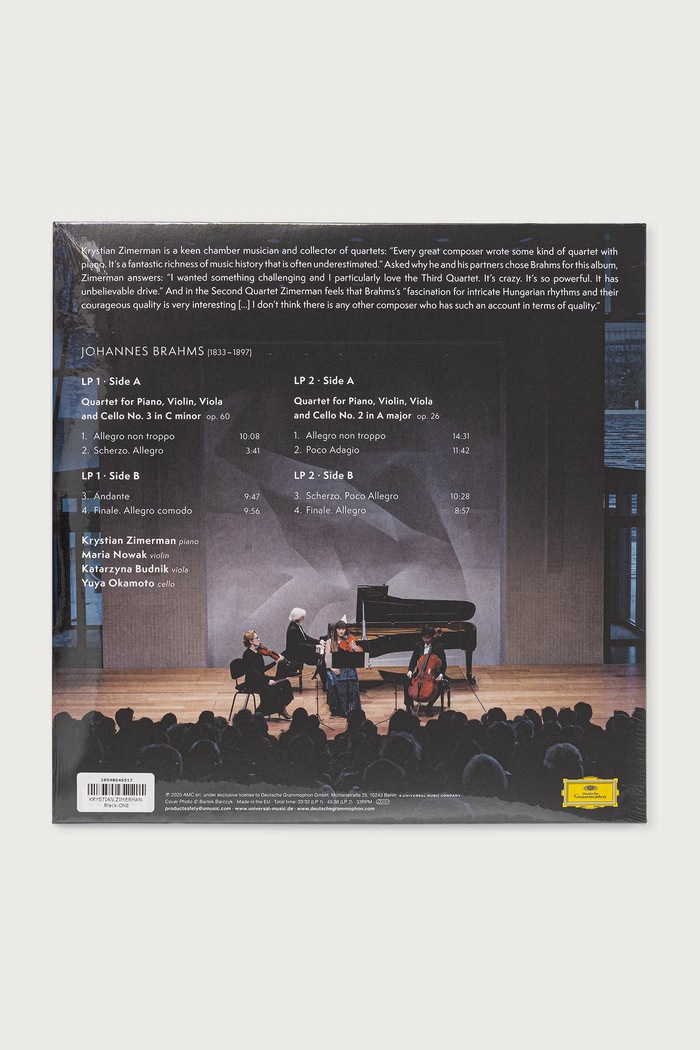 Black Moon JONANNES BRAHMS: PIANO QUARTETS NOS. 2 & 3 (2LP) KRYSTIAN.ZIMERMAN чорний AW26