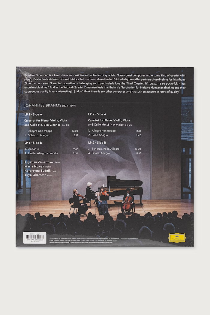 Black Moon JONANNES BRAHMS: PIANO QUARTETS NOS. 2 & 3 (2LP) KRYSTIAN.ZIMERMAN чорний AW26
