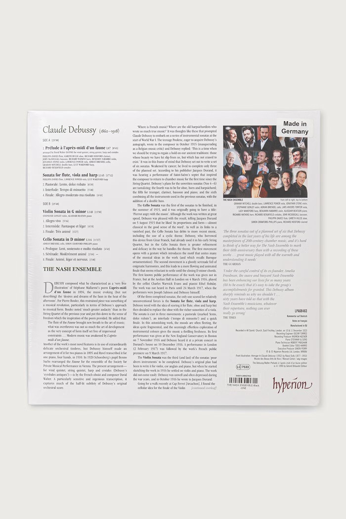 Black Moon DEBUSSY: STRING QUARTET & SONATAS (LP) THE.NASH.ENSEMBLE чорний AW26