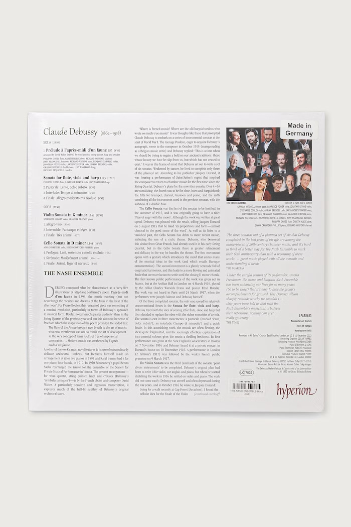 Black Moon DEBUSSY: STRING QUARTET & SONATAS (LP) THE.NASH.ENSEMBLE чорний AW26