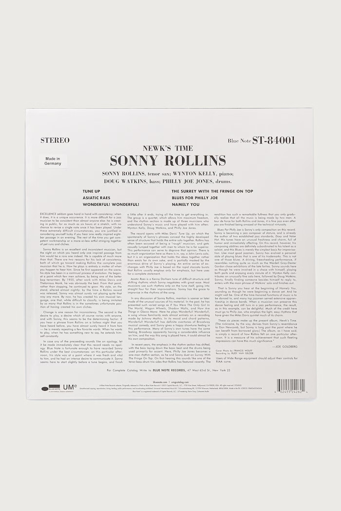 Black Moon NEWKS TIME (LP) (BLUE NOTE CLASSIC) SONNY.ROLLINS чёрный AW26