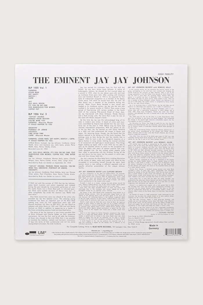 Black Moon THE EMINENT JAY JAY JOHNSON VOL.1 (LP) J.J..JOHNSON чорний AW26