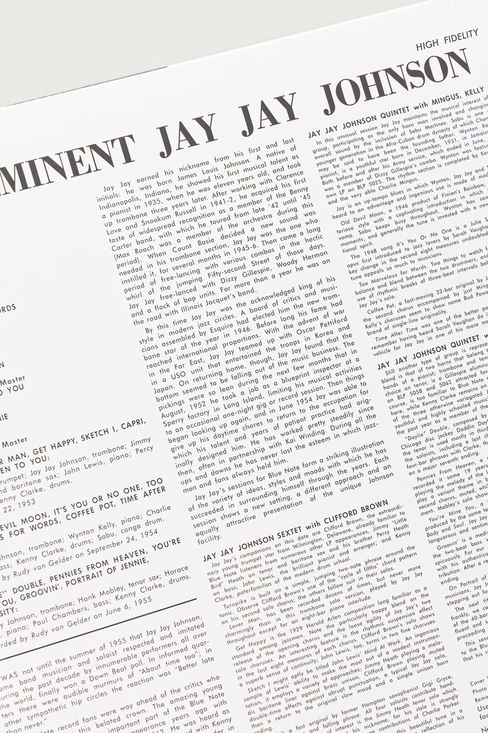 Аксесуари Black Moon THE EMINENT JAY JAY JOHNSON VOL.1 (LP) J.J..JOHNSON чорний