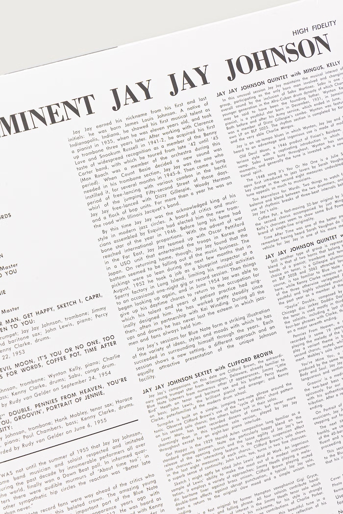 Аксесуари Black Moon THE EMINENT JAY JAY JOHNSON VOL.1 (LP) J.J..JOHNSON чорний